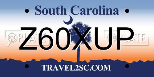 Z60XUP South Carolina License Plate