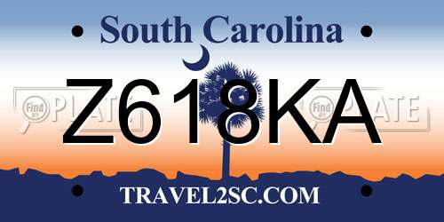 Z618KA South Carolina License Plate