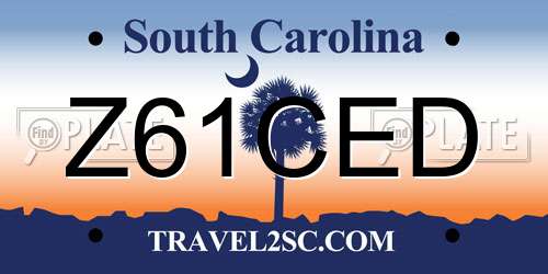Z61CED South Carolina License Plate