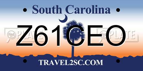 Z61CEO South Carolina License Plate