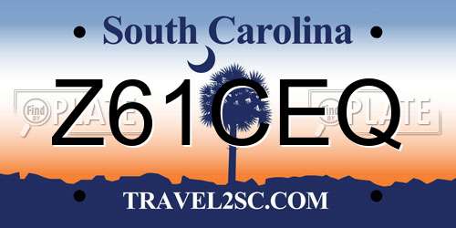Z61CEQ South Carolina License Plate