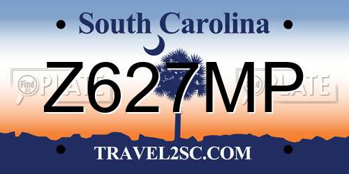 Z627MP South Carolina License Plate