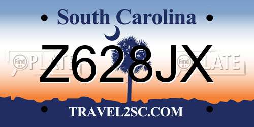 Z628JX South Carolina License Plate