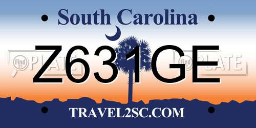 Z631GE South Carolina License Plate
