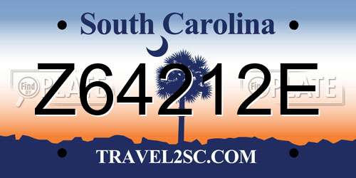 Z64212E South Carolina License Plate