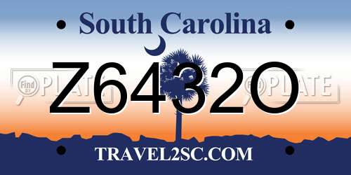 Z6432O South Carolina License Plate