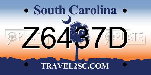 Z6437D South Carolina License Plate
