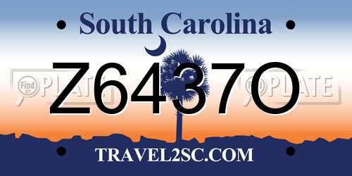 Z6437O South Carolina License Plate