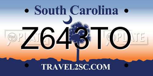 Z643TO South Carolina License Plate