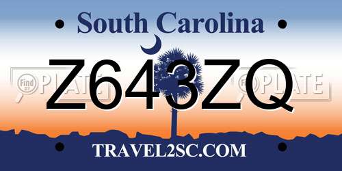 Z643ZQ South Carolina License Plate