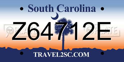 Z64712E South Carolina License Plate