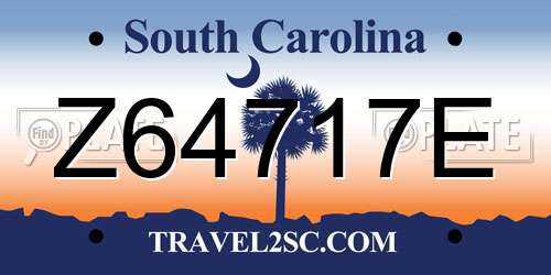 Z64717E South Carolina License Plate