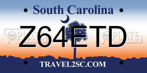 Z64ETD South Carolina License Plate