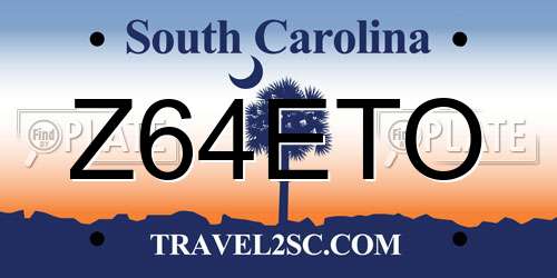Z64ETO South Carolina License Plate