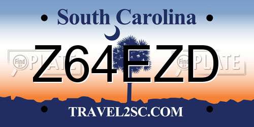 Z64EZD South Carolina License Plate