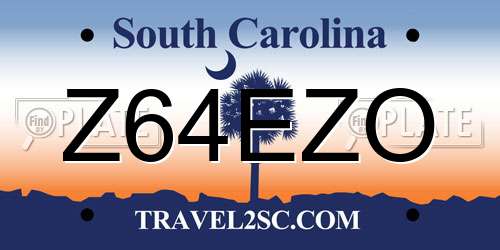 Z64EZO South Carolina License Plate