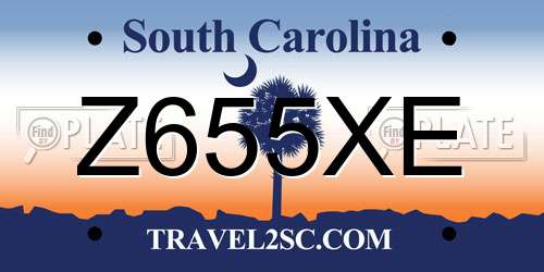 Z655XE South Carolina License Plate