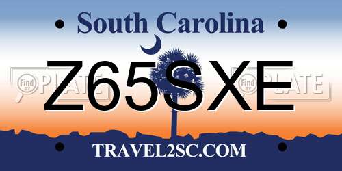 Z65SXE South Carolina License Plate