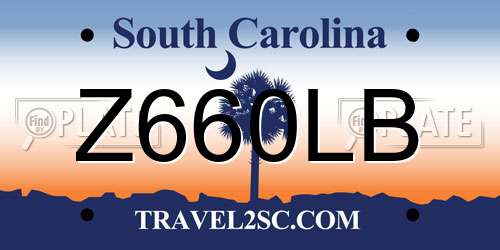 Z660LB South Carolina License Plate