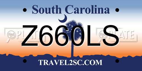 Z660LS South Carolina License Plate