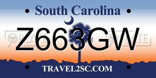 Z663GW South Carolina License Plate