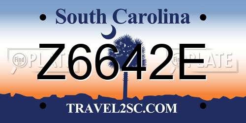 Z6642E South Carolina License Plate
