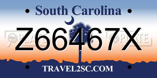 Z66467X South Carolina License Plate