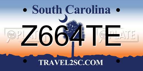 Z664TE South Carolina License Plate