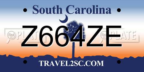 Z664ZE South Carolina License Plate