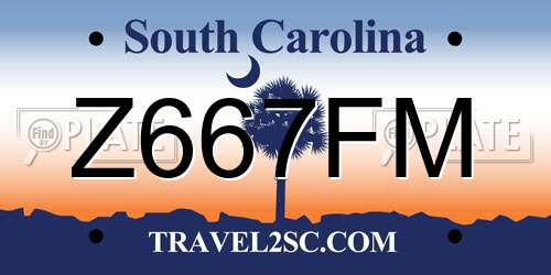 Z667FM South Carolina License Plate