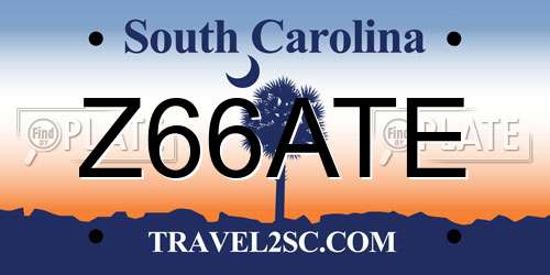 Z66ATE South Carolina License Plate