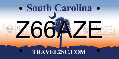 Z66AZE South Carolina License Plate