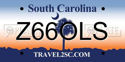 Z66OLS South Carolina License Plate