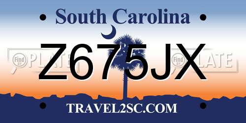 Z675JX South Carolina License Plate