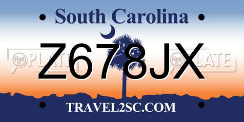 Z678JX South Carolina License Plate