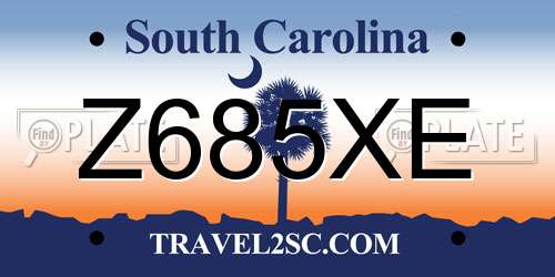 Z685XE South Carolina License Plate