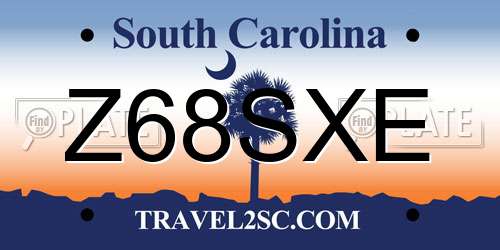 Z68SXE South Carolina License Plate