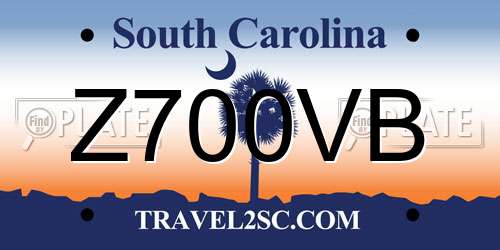 Z700VB South Carolina License Plate