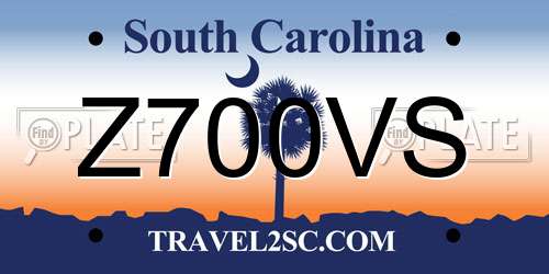 Z700VS South Carolina License Plate
