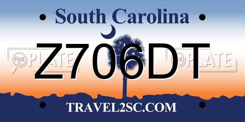 Z706DT South Carolina License Plate