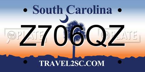 Z706QZ South Carolina License Plate