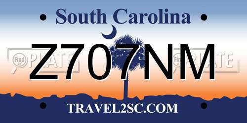 Z707NM South Carolina License Plate