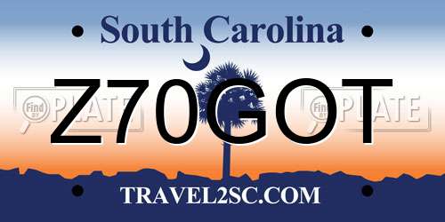 Z70GOT South Carolina License Plate