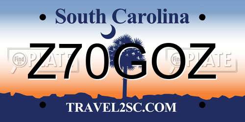Z70GOZ South Carolina License Plate