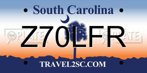 Z70LFR South Carolina License Plate