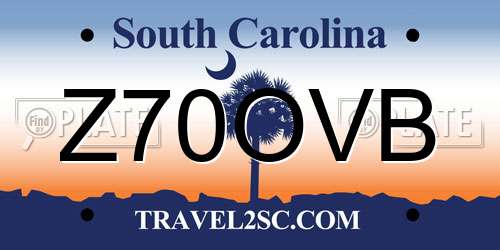 Z70OVB South Carolina License Plate