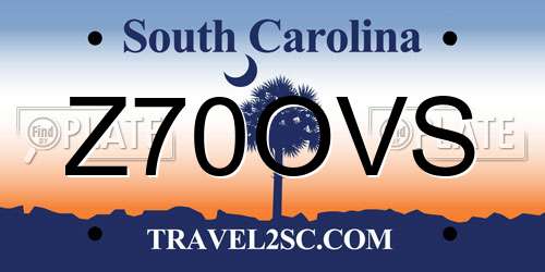 Z70OVS South Carolina License Plate