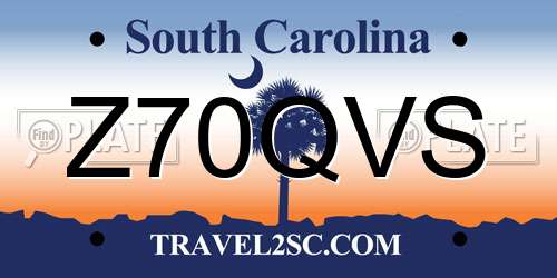 Z70QVS South Carolina License Plate