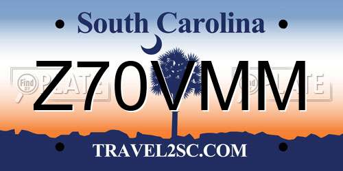 Z70VMM South Carolina License Plate