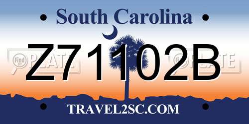 Z71102B South Carolina License Plate